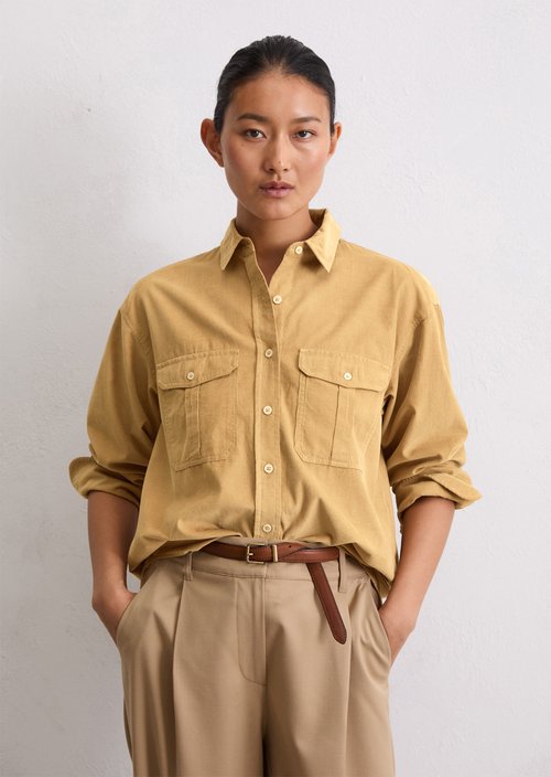 Relaxed fine corduroy blouse — Salted Caramel