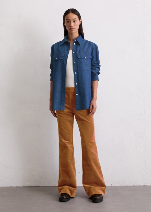Regular denim blouse — Medium Blue