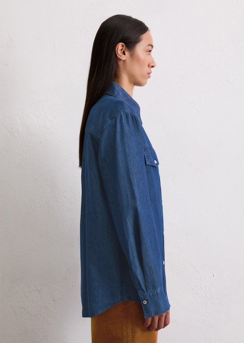 Regular denim blouse — Medium Blue