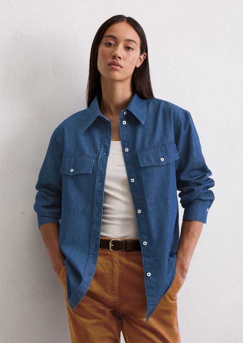 Regular denim blouse — Medium Blue