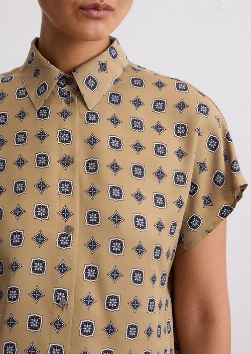 Regular patterned blouse — Medium Beige