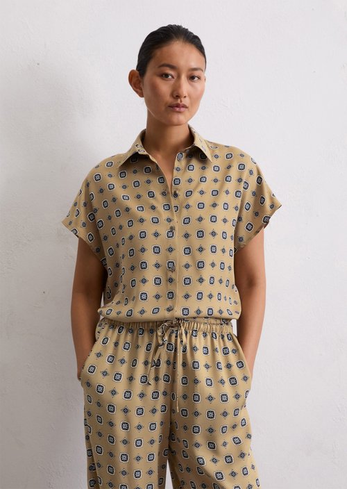 Regular patterned blouse — Medium Beige