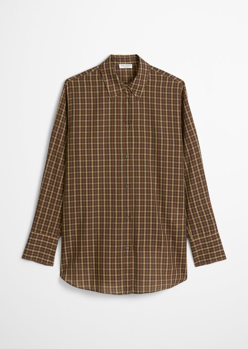 Check blouse oversize — Medium Brown