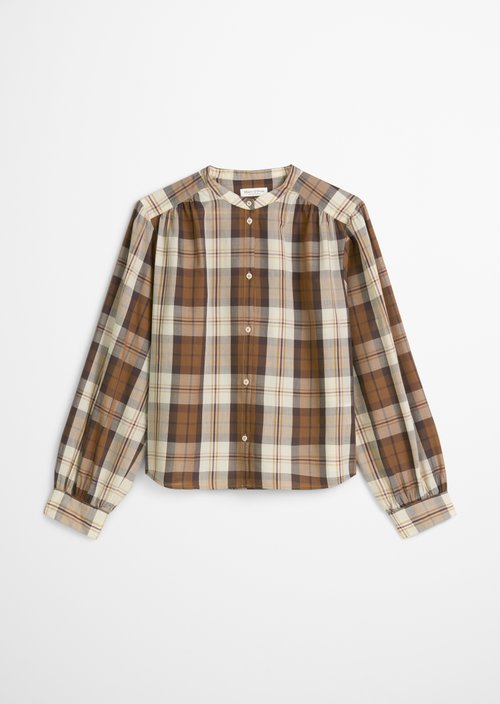 Check blouse relaxed — Medium Brown