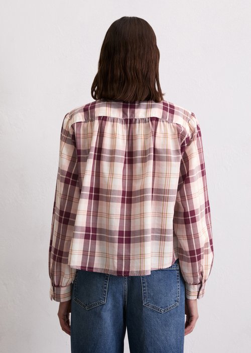Check blouse relaxed — Light Pink
