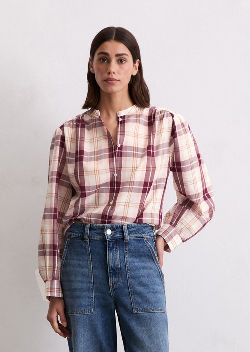 Check blouse relaxed — Light Pink