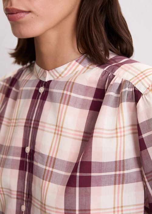 Check blouse relaxed — Light Pink
