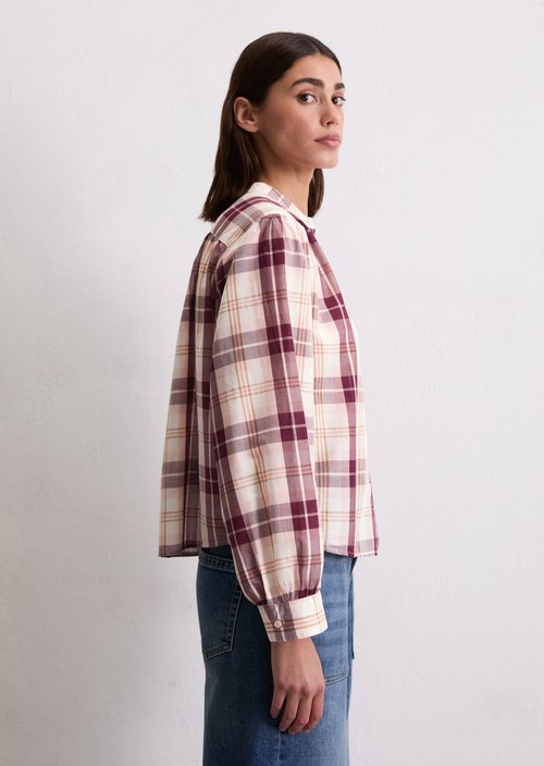 Check blouse relaxed — Light Pink
