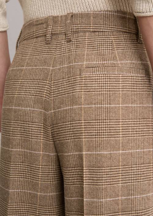 Relaxte broek Medium Brown in detailaanzicht