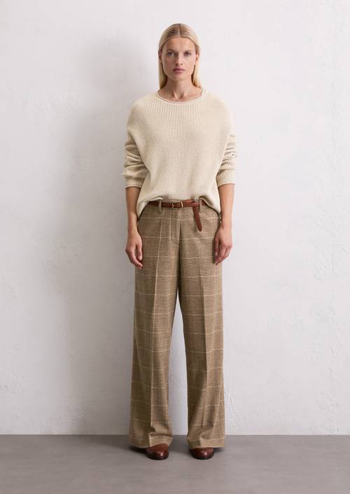 Relaxte broek Medium Brown in vooraanzicht