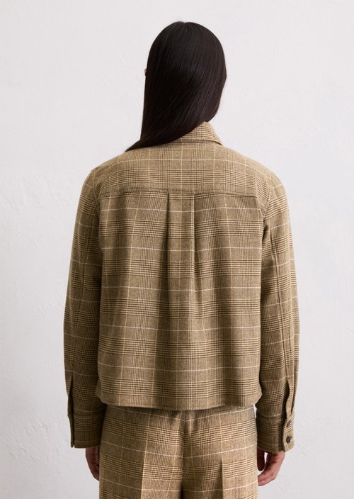 Overshirt regular cropped — Medium Brown