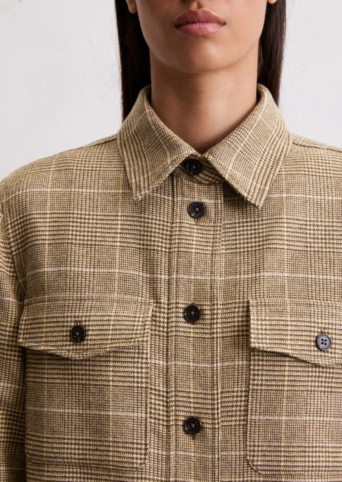 Overshirt regular cropped — Medium Brown