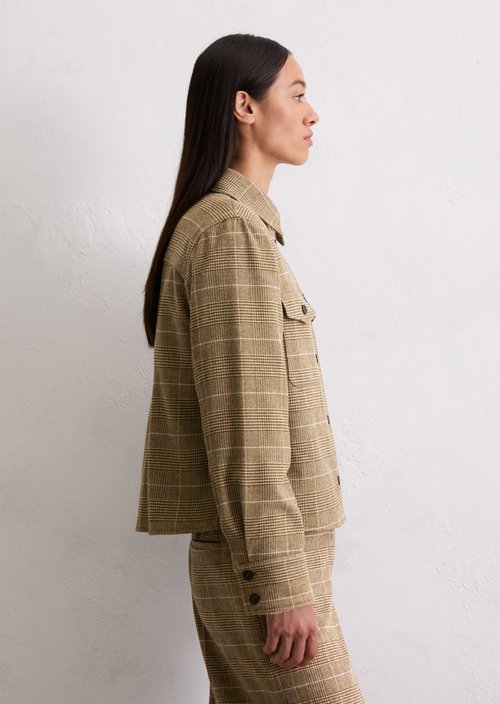 Overshirt regular cropped — Medium Brown