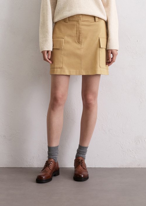 Cargo mini skirt shaped — Salted Caramel