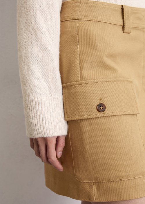 Cargo mini skirt shaped — Salted Caramel