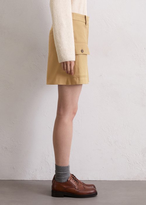 Cargo mini skirt shaped — Salted Caramel