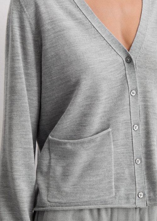 Cardigan slim — Light Grey Melange