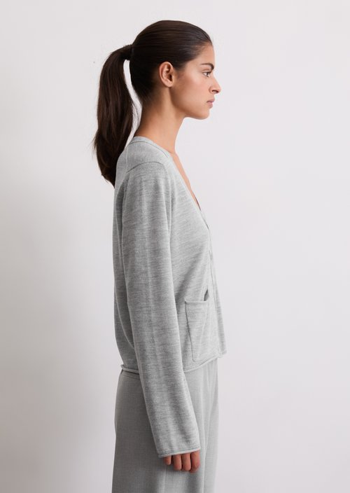 Cardigan slim — Light Grey Melange