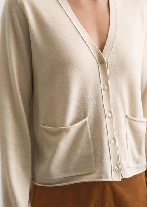 Cardigan slim — Light Oat