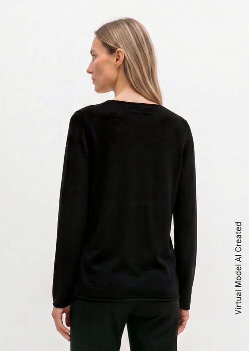 Knitted sweater slim — Black