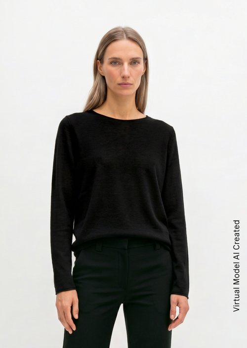Knitted sweater slim — Black