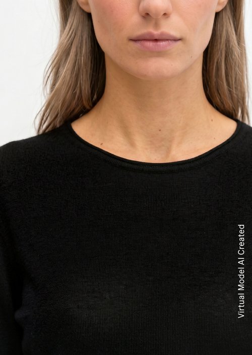 Knitted sweater slim — Black