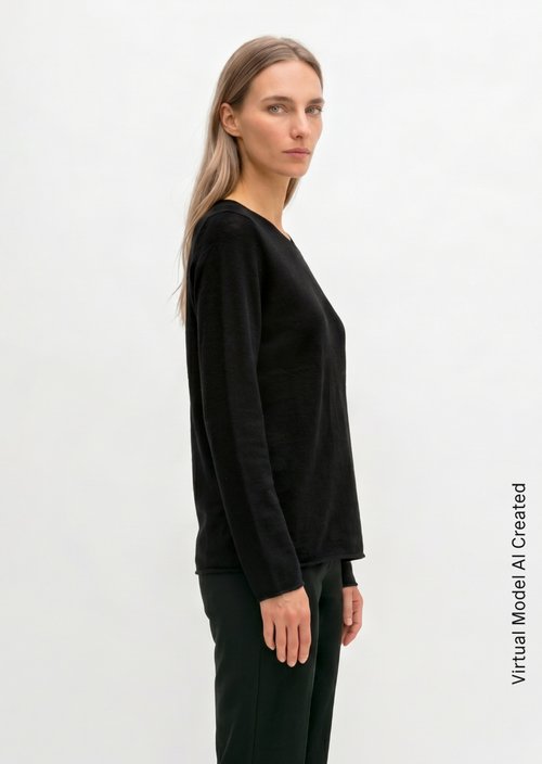 Knitted sweater slim — Black