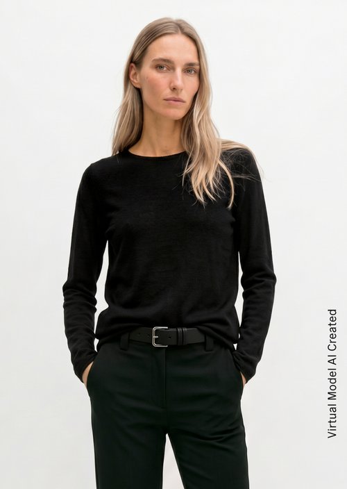 Knitted sweater slim — Black