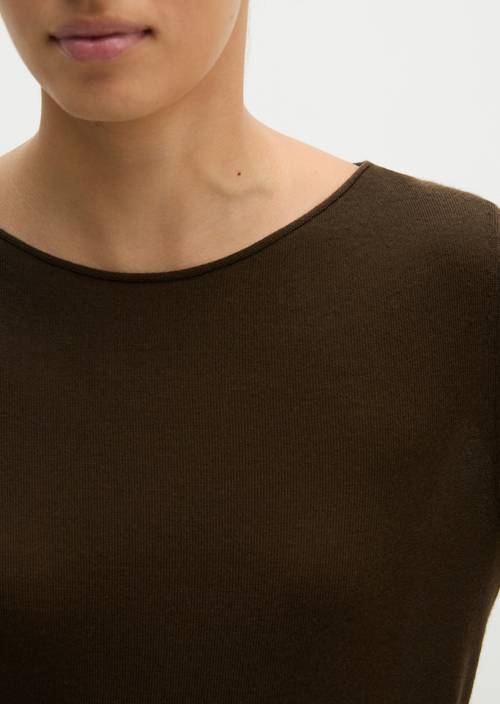 Strickpullover slim Burnt Coffee in Detailansicht