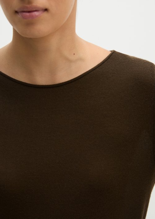 Knitted sweater slim — Burnt Coffee