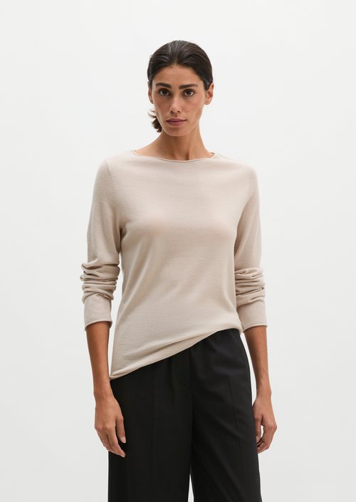 Knitted sweater slim — Natural