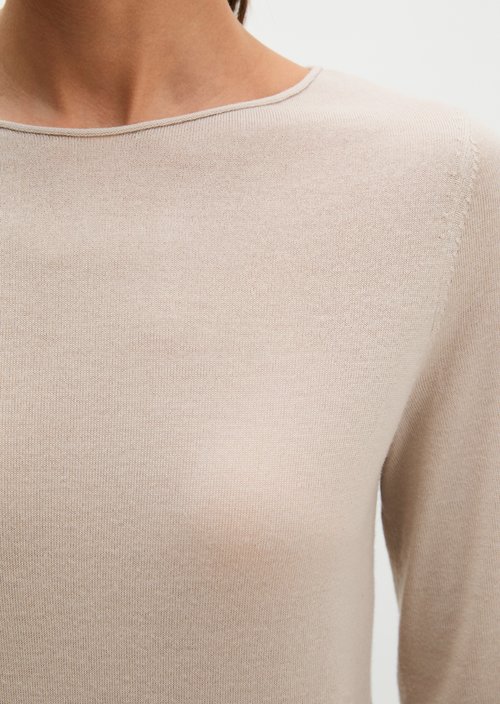 Knitted sweater slim — Natural