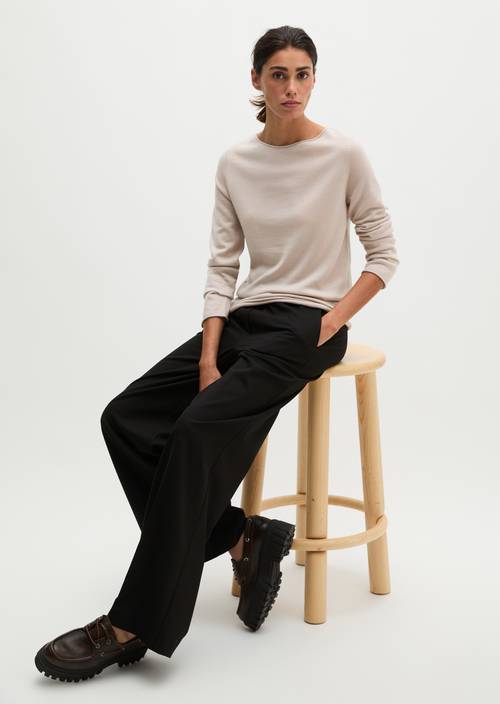 Strickpullover slim Natural in Frontalansicht