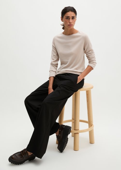 Knitted sweater slim — Natural