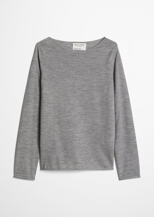 Knitted sweater slim — Fine Grey Melange