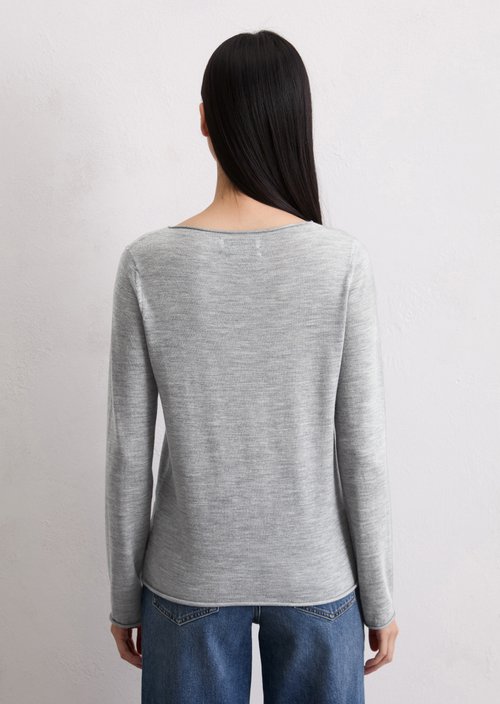 Knitted sweater slim — Light Grey Melange