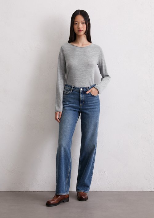 Knitted sweater slim — Light Grey Melange