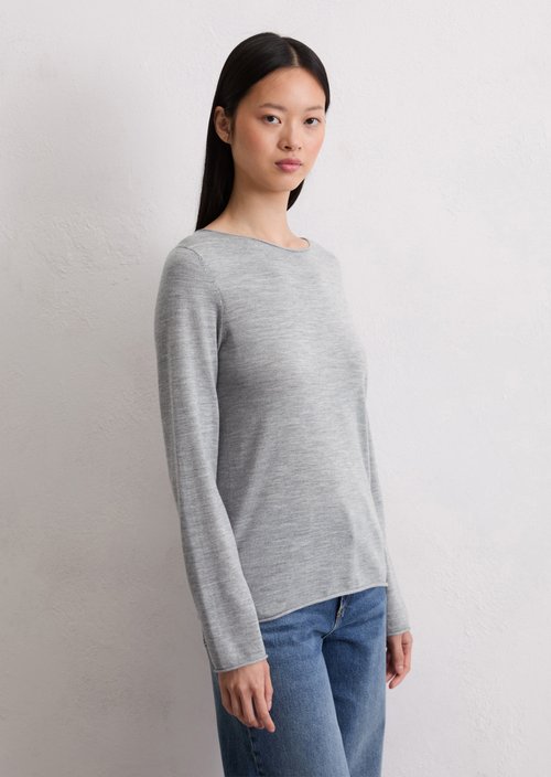 Knitted sweater slim — Light Grey Melange