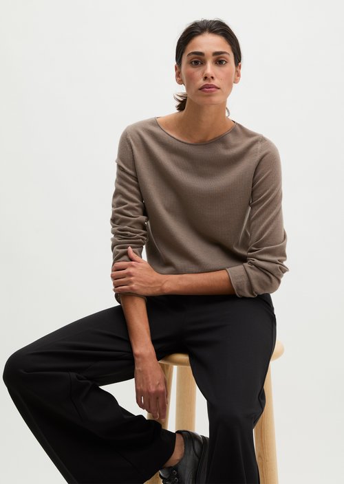 Knitted sweater slim — Stone Taupe