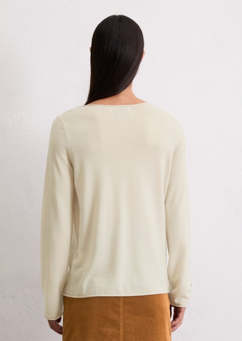 Knitted sweater slim — Light Oat