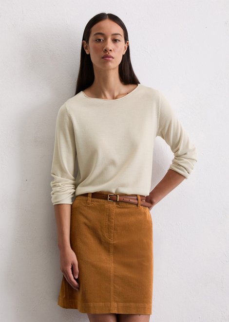 Marc O'Polo Gebreide trui slim, Dames, beige, Xxs, 100% Ruw wol