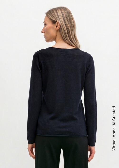 Knitted sweater slim — Martime Blue