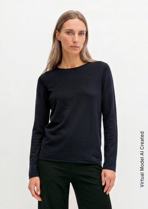Knitted sweater slim — Martime Blue