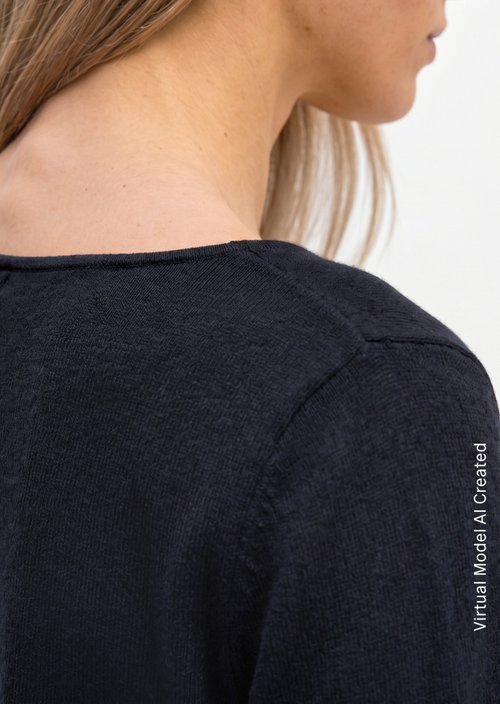 Knitted sweater slim — Martime Blue