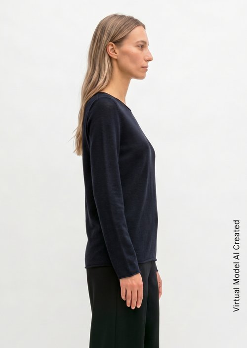 Knitted sweater slim — Martime Blue