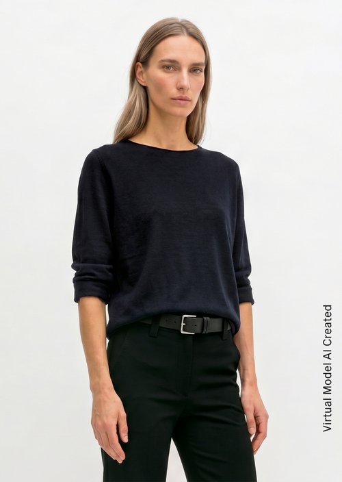 Knitted sweater slim — Martime Blue