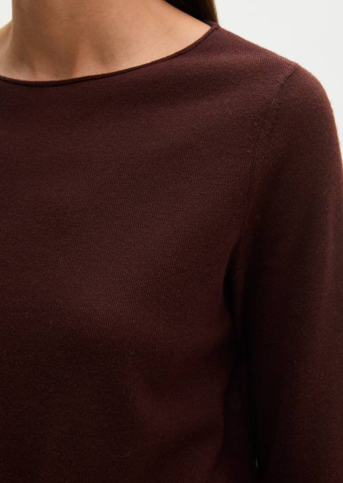 Strickpullover slim Black Cherry in Detailansicht