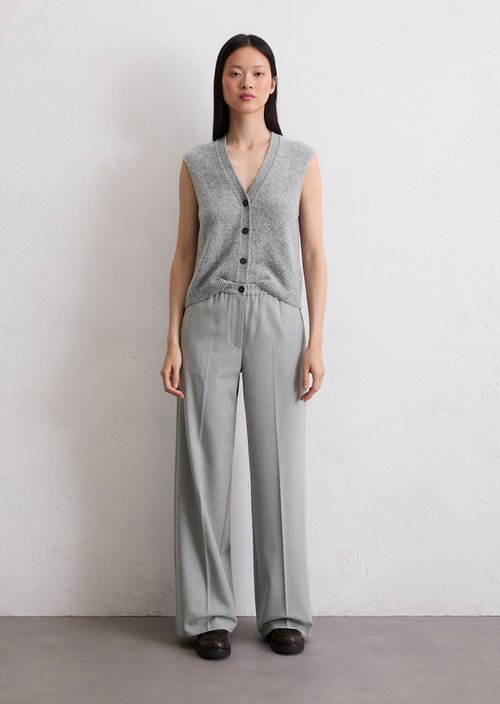 Sleeveless knitted vest relaxed — Light Grey Melange