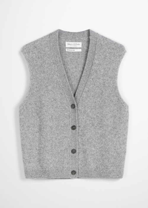 Sleeveless knitted vest relaxed — Light Grey Melange