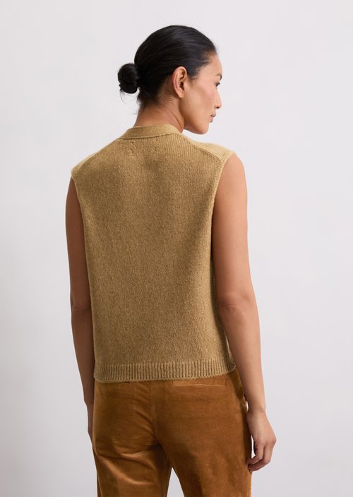 Sleeveless knitted vest relaxed — Salted Caramel